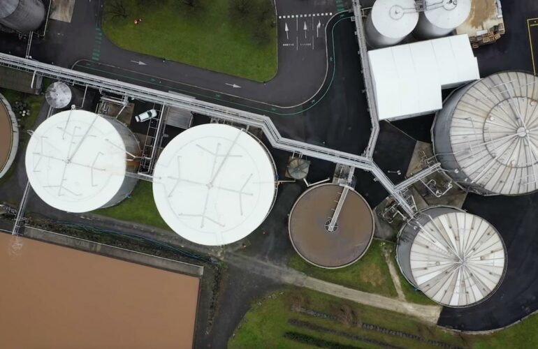 Vista aérea de las plantas de biogás de REVICO